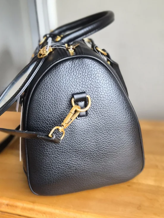 NWT Viral Steve Madden Bboden Black Rowan Boston Bag - Leather Satchel Crossbody - Picture 6 of 10